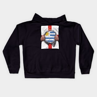 Uruguay Flag English Flag Ripped - Gift for Uraguyan From Uruguay Kids Hoodie